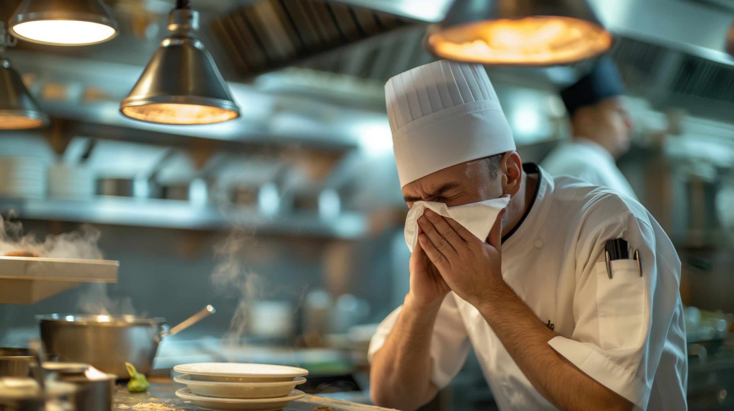 Professionnel de cuisine illustrant les enjeux d’hygiène alimentaire