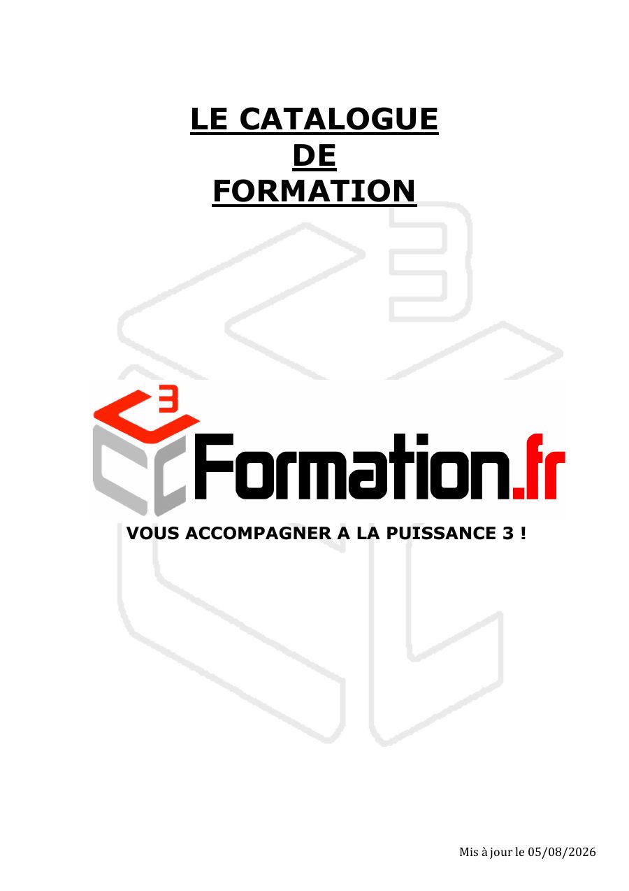 Couverture du catalogue C3 Formation