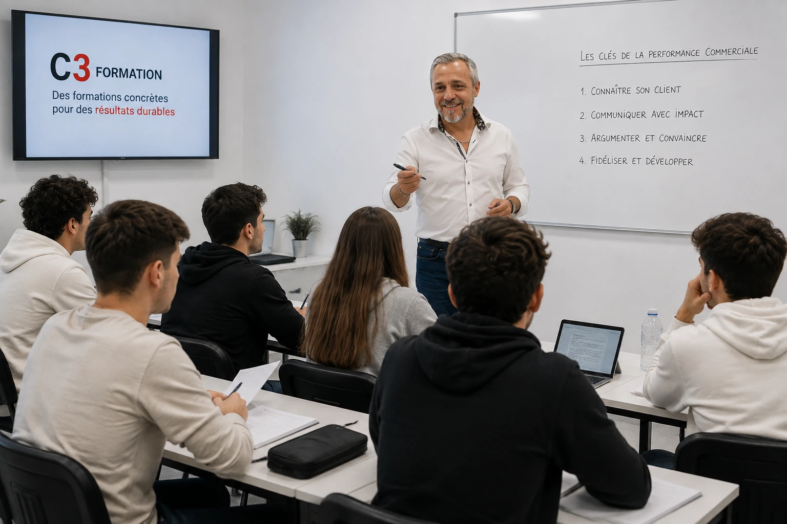 Richard BIREMBAUX anime une formation auprès de jeunes adultes