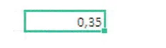 Cellule Excel contenant la valeur 0,35.